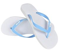 SEAC Ohau, Rubber Flip Flops for Sea, Pool, Beach and Boat, White Blue, 6.5/7.5 UK