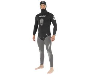 SEAC Seal Jacket - Men's Two-Piece 3mm Neoprene Jacket with Hood | Freediving & Spearfishing | Open Cell Interior, Aquastop Face Wrists and Ankles, Elastic Neoprene