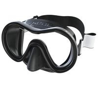 SEAC Sunrise, Single Lens Tempered Glass Mask for Diving and Snorkeling with 3D Buckle, with Fabric or Silicone Headband