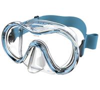 SEAC Sunrise, Single Lens Tempered Glass Mask for Diving and Snorkeling with 3D Buckle, with Fabric or Silicone Headband