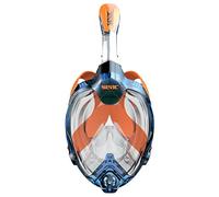 SEAC Unisex Youth Full Face Snorkelling Mask for Children 8+ with Quick-Release Anti Panic Buckles, Blue/Orange, XS-S