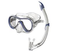 SEAC Set Giglio Valve, Snorkeling Set with Underwater Mask and Snorkel with Water Purge Valve for Adults, Blue
