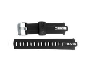 SEAC Unisex's Cinturino di ricambio Action Dive and diving Computer able Strap, Silver Buckle, Black/White, Default