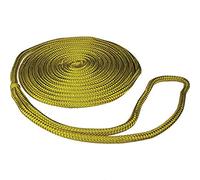 Seachoice Double-Braid Nylon Dock Line w/Eye Splice, Pre-Shrunk, Heat Stabilized, 3/8 in. X 20 Ft, Yellow