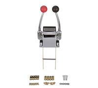 Seachoice Twin Lever Control, Chrome-Plated Brass, Red and Black Knobs, 8-5/16 In. Tall