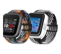 SeaChuh 2 Pack Stretchy Braided Watch Bands Compatible with Garmin Bounce Watch or SyncUP Watch 2/1 (Grey Orange)