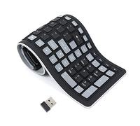 Seaciyan Wireless Silicone Keyboard, Portable Foldable Roll Up Soft Rubber Keyboard, Perfect for PC, Laptop and Travel (Black and Gray)