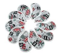 Seacloud 10pcs Golf Iron Head Cover UK Flag Putter Cover with Magnetic Closure Golf Club Headcover Red