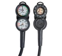 SEAC Unisex's Console 3 Pressure, Depth Gauge and Compass for Scuba Diving, Scale 0-70 mt and 0-400 bar, Black, standard