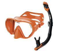 SEAC Set Bis Rondò Dry - Adult Snorkeling Set with Frameless Single-Lens Mask in Tempered Glass and Dry Top Snorkel with Purge Valve and Ergonomic Silicone Mouthpiece