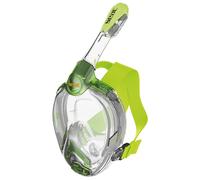 Seac Libera, New Generation Integrated Snorkeling Mask, Hypoallergenic Silicone, Quick Release, 4 Sizes, transparent/green, JUNIOR