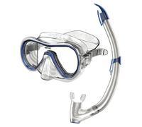 SEAC Set Giglio Valve, Snorkeling Set with Underwater Mask and Snorkel with Water Purge Valve for Adults, Blue