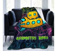 SEADANCE Geometry Cartoon Dash Blanket Soft Flannel Throw Blanket Cozy Bedding for Couch Sofa Bed for Children Kids Adult Gifts All Seasons 50"X40"