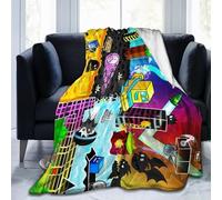 SEADANCE Geometry Cartoon Dash Blanket Soft Flannel Throw Blanket Cozy Bedding for Couch Sofa Bed for Children Kids Adult Gifts All Seasons 50"X40"