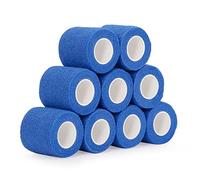 SEADESKY 9 Rolls Self Adherent Cohesive Bandages 5cm x 4.5m Self Adhesive Bandage Pet Vet Wrap Elastic Athletic Sports Tape for Wrist Ankle Wrap Tape Non-Woven (Blue)