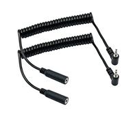 Seadream 2.5mm Coiled Extension Cable; 2Pack 2.5mm Right Angled Male to 2.5mm Female Dash Cam Rearview Backup Camera Reverse Car Recorder Cord Extension Cable,Stretch Length 3.3FT