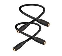 Seadream 2Pack 2.5mm Female to 2.5mm Female Audio Extension Cable 1FT 3 Pole Gold Plated