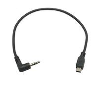 Seadream 30cm Right Angled 90 Degree 3-Pole 3.5mm DC Male AUX Audio Jack to Mini USB Male Microphone Adapter Cable 1PCS