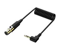 Seadream 4Pin Mini XLR Female to 3.5mm Stereo Audio Plug Coiled Spiral Cable for Audio Conversion of Camera and Other Equipment