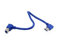 Seadream Angled USB 3.0 Printer Cable;1 ft / 30cm SuperSpeed USB Type A Male Plug 90 Degree Right Angle to USB 3.0 B Male Left Angle Cable;