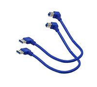 Seadream Angled USB 3.0 Printer Cable; 2Pack 1 ft / 30cm SuperSpeed USB 3.0 A Male Plug 90 Degree Left Angle to USB 3.0 B Male Right Angle Cable