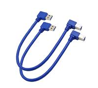 Seadream Angled USB 3.0 Printer Cable; 2Pack 1 ft / 30cm SuperSpeed USB 3.0 A Male Plug 90 Degree Right Angle to USB 3.0 B Male Right Angle Cable