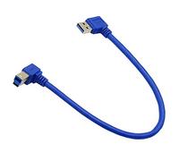 Seadream Angled USB3.0 Printer Cable;1 ft / 30cm SuperSpeed USB 3.0 A Male Plug 90 Degree Left Angle to USB 3.0 B Male Left Angle Cord;Type A to Type B Double Angled Male to Male Cable