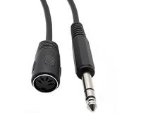 Seadream DIN 5 Pin Female to 6.35mm Male Adapter Cable,6.35mm 1/4" Jack Plug to 5 PIN MIDI DIN Female Socket TRS Stereo Audio Extension Cable for Microphone Sound Output 30cm