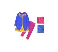 Seaehey Anime Cosplay Costume Blue Princess Costume Printed Top and Pants Set Dress Detective Spy Mira Halloween Carnival Cartoon Outfit