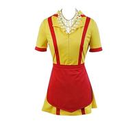 Seaehey Max Black Costume Caroline Broke Girls Costume Waitress Costume French Maid Dress Outfit Red Yellow Bankruptcy Sisters Dress Halloween Carnival