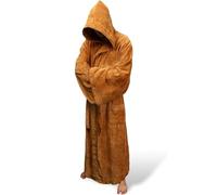 Seaehey Unisex Knight Bathrobe Adult Tunic Hooded Robe Halloween Cosplay Fleece Bathrobe for Men Women, Yellow, One size