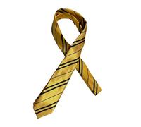 Seaehey Wizard School Tie (Necktie) - Gryffindor/Ravenclaw/Slytherin/Hufflepuff Striped Ties, Yellow, Unisex