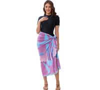 seafanny Women Muslim Swimwear Short Sleeve 4 Pieces Modest Burkini Swimsuit with Back Zipper + Sarong Black A 6-8