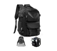 SEAFEW Black Travel Backpack for Women Men, Carry on Backpack Flight Approved Item Bag, Casual Daypacks Cabin Bagage, Hiking Backpack Lightweight Rucksack, Business Laptop Backpack Small