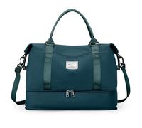 SEAFEW Cabin Bag 40X20X25 for Ryanair Travel Hand Luggage Airplane Underseat Carry on Weekend Overnight Bag Sport Gym Tote Mum Hospital Bags for Women Men with Shoe Pouch,A4-Peacock Blue