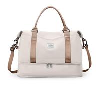 SEAFEW Cabin Bag 40X20X25 for Ryanair Weekend Overnight Travel Hand Luggage Airplane Underseat Carry on Bag Sport Gym Tote Mum Hospital Bags for Women Men with Shoe Pouch,A10-Beige Brown