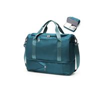 SEAFEW Cabin Bag 40x30x20 for New Ryanair/Wizz Weekend Overnight Travel Hand Luggage Airplane Underseat Carry on Bag Sport Gym Tote Mum Hospital Bags for Women Men with Shoe Pouch,A04-Peacock Blue