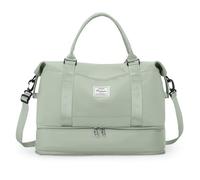 SEAFEW for Ryanair Cabin Bag 40x30x20 Underseat Travel Duffle Bag Weekend Overnight Holdall Carry on Hand Luggage with Shoe Compartment, Sport Gym Tote Mum Hospital Bag for Women and Man,A-White Green