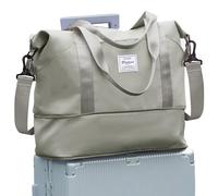 SEAFEW Ryanair Travel Bag, 40 x 30 x 20 cm, Expandable Travel Bag, Ryanair Cabin Bag, 40 x 20 x 25 cm, Sports Bag, Gym Bag, Weekend Bag for Women and Men, A07-Grey-Brown, New Ryanair/Wizz 40x30x20(24L