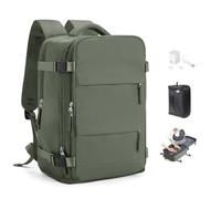SEAFEW Vacuum Backpack Travel Bag with Pump Ryanair Underseat Cabin Bags 40x30x20 Travel Backpack Cabin Size Carry on Bag for Airplanes Multiple Pockets Comfort Backpack for Men and Women,H03-Green