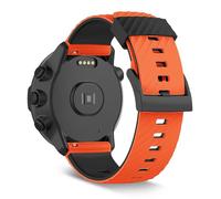 SeaFicco 24MM Silicone Watch Strap Compatible for Suunto 7 /Suunto 9 /Suunto 9 Baro/Suunto Spartan Sport/Suunto Spartan Sport Wrist HR/Suunto D5 Replacement Sport Watchband (Orange/Black)