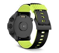 SeaFicco 24MM Silicone Watch Strap Compatible for Suunto 7 /Suunto 9 /Suunto 9 Baro/Suunto Spartan Sport/Suunto Spartan Sport Wrist HR/Suunto D5 Replacement Sport Watchband (Black/Lime)