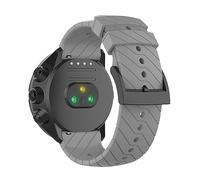 SeaFicco 24MM Silicone Watch Strap Compatible for Suunto 9 /Suunto 9 Baro/Suunto 7 /Suunto D5 /Suunto Spartan Sport Wrist HR Replacement Watchband Sports Fitness Watch Band (Gray)