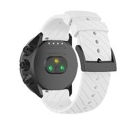 SeaFicco 24MM Silicone Watch Strap Compatible for Suunto 9 /Suunto 9 Baro/Suunto 7 /Suunto D5 /Suunto Spartan Sport Wrist HR Replacement Watchband Sports Fitness Watch Band (White)