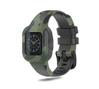 SeaFicco Pattern Printing Watch Strap Silicone Band Replacement Watchband Sport Fitness Wristband Compatible with Garmin Vivofit jr.3 Accessories (Camo Green)