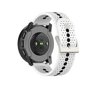 SeaFicco Silicone Watch Strap Compatible with Suunto 9 Peak/Suunto 5 Peak, Universal 22mm Soft Watchband Quick Release Replacement Watch Band (White/Black)