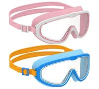 Seaflar 2 x children's swimming goggles from 3-14 with large frame | Clear vision UV protection, quick adjustment, silicone sealing ring, unisex diving goggles for children and teenagers