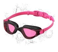 Seaflar Swimming Goggles with HD Lenses, Anti-Fog, UV Protection, Leak-Proof and Comfortable - for Adults, Ideal for Indoor & Outdoor Pools-C-BKRED