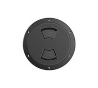 SEAFLO 02-Series 4" Marine Circular Deck Plate/Boat Inspection Access Hatch - w/Detachable Cover, ABS, Corrosion/UV Resistant, Non-Slip for Boat & Yacht, 4-Year Warranty (Black, 4”)