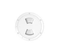 SEAFLO 02-Series 4" Marine Circular Deck Plate/Boat Inspection Access Hatch - w/Detachable Cover, ABS, Corrosion/UV Resistant, Non-Slip for Boat & Yacht, 4-Year Warranty (White, 4”)